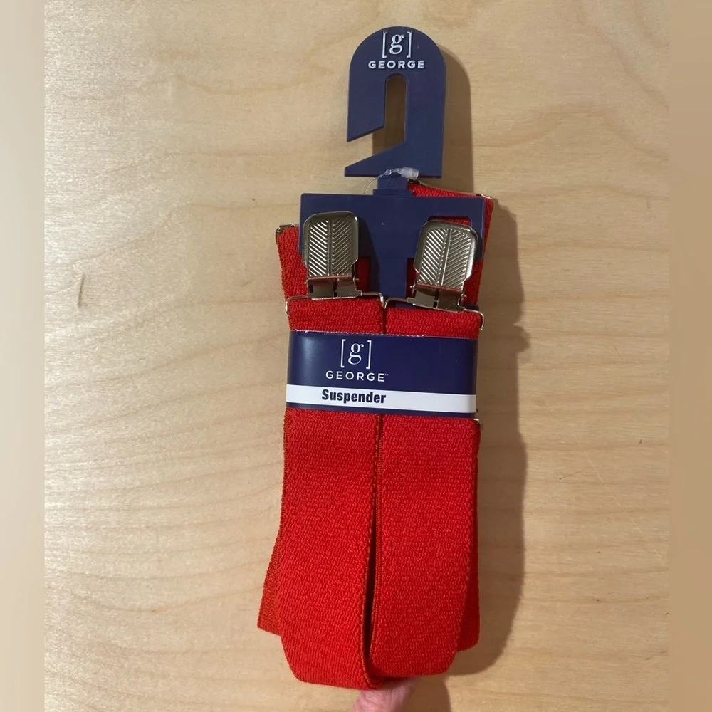 George Men's Red Suspenders (PW)